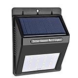 ソーラーライト　高輝度　16 LEDライト ソーラーライト 省エネ ソーラー充電式 ウォールライト　パネル自動充電 明暗/人感センサー搭載　防水IP64　玄関灯 外灯 防犯ライト