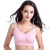 ブラジャー　授乳 マタニティウェア　下着　ノンワイヤ　やさしく包むストラップブラジャー　簡単に授乳タイプ！お肌にやさしい授乳バラジャー！ (M(36/80 B-Cカップル用), ピンク)