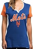 Ladiesニューヨーク・メッツTime to Shine NotchedスクープネックRhineスタッド半袖Tシャツ M ホワイト