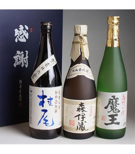 森伊蔵　一升瓶　3本セット Amazon.co.jp: 森伊蔵・魔王・村尾《一升瓶 1800mlx3本セット 芋焼酎3M