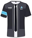 SERAPHY デトロイト3Dプリント 半袖 スポーツＴシャツ 運動風 夏服 男女兼用 メンズ Detroit カジュアル半袖 Q763 S