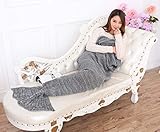MyToyマーメイドテール毛布ハンドメイドニット新しいファッションFish Tailソファ毛布TVウール子供/大人用、85 * 195 cm 85*195CMcm/33''*76.6'' グレー bl