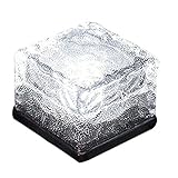 SIKIWIND ソーラーチャージLEDライト 水晶レンガ形 IP68 芝生ライト 庭園装飾 充電不要 インストール不要 自動点灯 (昼白色)