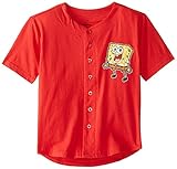 SpongeBob SquarePants Big Boys' Short Sleeve T-Shirt Shirt Red Small / 8 [並行輸入品]