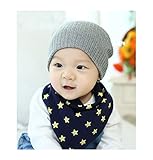 新生児帽子　ビーニーハット　ニット帽子 赤ちゃん 帽子 17色あり (M(10-48ヶ月 、頭囲36-52cm）, ライトグレー（L Gray）)