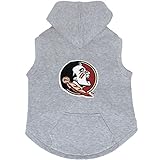 Florida State Seminolesプレミアム犬ペットノースリーブパーカースウェットシャツ刺繍パッチLarge