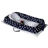 ベッドインベッド　添い寝ベッド おむつ換え　ベビーベッド　ベッドガード　枕付き (紺色)