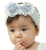 Housweetyホワイトベビー　キッズ 赤ちゃん　カチューシャ　ヘアアクセサリー　ヘアバンド ヘッドバンド 蝶結び　髪飾り 子供服 出産祝い 結婚式 プレゼント ギフト 伸縮性がある 　かわいい　ホ