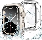 AMAPC for Apple Watch ケース 360度全面防水 バンド 水泳・スポーツ専用 ガラスフィルム 一体型 apple watch 用 カバー 360フルボディ防水 アップルウォッチ ケース Apple Watch Series 9/8/7 41mm対応 クリア