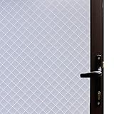 Qualsen　ガラスフィルム　窓用フィルム　窓シート　窓ガラスフィルム　浴室目隠しシート　断熱シート　UVカット　結露抑制　再利用可能　プライバシーガラスフィルム (90 x 200 cm, グリッ