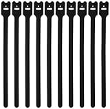 C2G / Cables To Go 29851 Screw-Mountable Hook-and-Loop Cable Ties, 10 Pack (12 Inch, Black) [並行輸入品]
