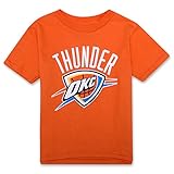 NBAボーイズ半袖クルーネックスポーツチームアスレチックTシャツwith Ribbed Neck オレンジ