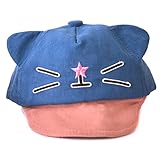 (カジュアルボックス) ベビー帽子 ねこ コーディロイ カラー キャップ ベビー フリーサイズ ブルー