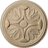 Ekena Millwork ROS02X02RARW Raymond Rosette, 2 3/4-Inch x 2 3/4-Inch x 1/4-Inch, Rubberwood [並行輸入品]
