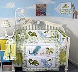 SoHo Dinosaur Story Baby Crib Nursery Bedding Set 13 pcs included Diaper Bag with Changing Pad & Bot