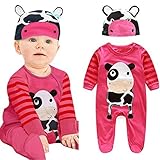 FEITONG 1Set Newborn Infant Baby Boys Girls Romper+ Hat (9 Months, Red) by FEITONG