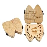 Mogoko Baby Tooth Save Box Wooden Milk Teeth Lanugo Hair Storage BoxCute Child Teeth Holder Organize