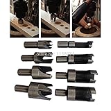 8ピーステーパー&ストレート木材プラグカッター6ミリメートル10ミリメートル13ミリメートル16ミリメートル木工tennonテーパプラグ穴カッター面取り切削ドリルビット