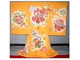 お宮参り 女の子初着 正絹 京友禅 お宮詣祝着  古典御所車  ug047