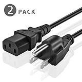 TNP Universal Power Cord - NEMA 5-15P to IEC320C13 Power Cable Wire Connector Socket Plug Jack - Bla