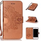 UNEXTATI iPhone8 ケース 落下防止 耐衝撃 液晶保護 手帳型 保護カバー カード収納ホルダー付き スタンド機能 高品質 手触り良い iPhone 8 対応 ケース (P1 ブラウン)