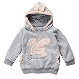 eshion eshionベビーGrils Clothing Cartoon RabbitファッションClothes Fleecesジャケットガールズ カラー: グレー