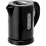 [プラス30日延長保証カード付]イトウ 電気ケトル コンパクトケトル 小型 0.8L 800W 自動電源OFF 空焚き防止 軽量 ブラック 黒