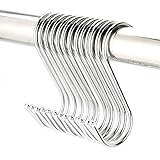 10 Pcs Size Medium Kitchen Stainless S Shaped Hanging Hooks Hangers Clothes Storage Rack
