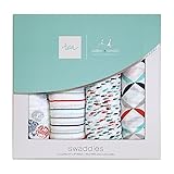 エイデンアンドアネイ おくるみ 4枚 セット モスリンコットン クラシックスワドル フィッシュポンドTC2001 [並行輸入品]