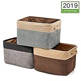 収納ボックス、収納バスケット、収納バスケット、折りたたみ式収納バッグ、ハンドル付き、家庭、オフィス、棚、ワードローブ、衣類、おもちゃなどに適した、3個、38 x 27 x 24 cm