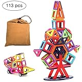 磁気ブロック、iDeep 64pcs Magnetic Blocks Building Set Toys for Girls Boys磁気タイルセット教育Building Construction T