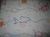 Max Studio 4 Piece Full Size Kids Sheet Set Sea Creatures Jellyfish, Crabs, Sea Horses on White [並行輸