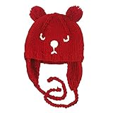 inverleeベビー幼児暖かいBearニットウール帽子暖かいEarflap Hat