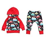SONONIA 可愛い　　男の子　　サンタの車　　クリスマスパーティ　　トップ　　パンツ　セット　デイリーウェア　　カジュアル　全4サイズ - 多色, 100