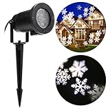 Homdox Christmas Projector Lights LED Moving White Snowflakes Spotlight Projection Lamp Decorations 
