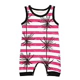 sakulalaロンパース ベビー ストライプ 蒲公英 ノースリーブ ボタン付き ボディスーツ キッズ 赤ちゃん 女の子