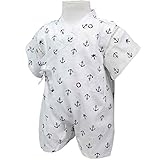 ベビーボーイズ[くろわっさんす べべ]男の子|男児用マリン柄甚平ロンパースタイプ(日本製生地使用)コットン|綿100％|新生児 70 ホワイト
