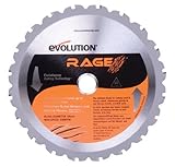 Evolution Power Tools RAGEBLADE 7-1/4-Inch Multipurpose Cutting Blade for Steel Aluminum Wood and Pl