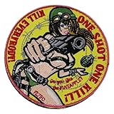 ワッペン屋Dongri ワッペン マジックテープ ミリタリー ベルクロワッペン ウエポンガール A0035 (type2)