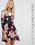 ASOS (エイソス) マタニティ フローラルプリント 七分袖 スイングワンピース マルチ UK 8 (M) [並行輸入品]