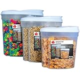 料理コンテナストレージプラスチックガロン3個ディスペンサーCerealホワイトキッチン