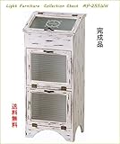 コレクションチェスト/天然木（杉）/積層合板/4mm波板ガラス/水性ラッカー塗装 (ホワイト)