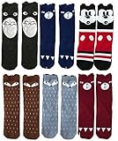 aabalaco Baby Girls Boys Cartoon Animal Knee Highコットンストッキングソックス6パックセット