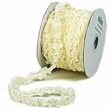 ホワイエ リボン TRフリルラバーリボン クリーム 16mmX18m 6830039