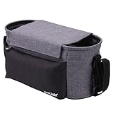 ベビーカー収納バッグ ベビー用バッグ 多機能収納バッグ 小物入れ 大容量ボトルホルダー お出かけ用品 紛失防止 たっぷり収納 (グレー)