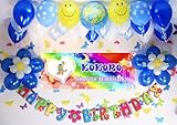 A015☆風船セット■お誕生日を飾りましょ♪　【 写真+名前入り 横断幕♪　PHOTOバナー】フォトバナー / 誕生日横断幕　パーティー装飾用品　★横断幕＋バルーン装...