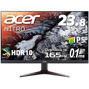 Acer ゲーミングモニター Nitro 23.8インチ VG240YSbmiipx IPS 0.1ms(GTG) 165Hz フルHD HDR FreeSync フレームレス HDMI スピーカー内蔵 ブルーライト軽減