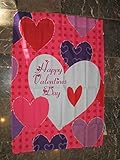 28X40 Happy Valentines Day Multi Heart Nylon Sleeved Garden Flag 28X40 [並行輸入品]