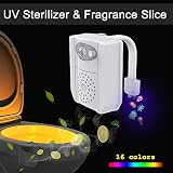 PocketmanセンサーMotion Activated LEDトイレ夜ライトwith UV Sterilizer & Fragranceスライス関数、16色変更バスルームナイトライト、FCC / 