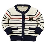 西松屋 [EFD] 先染めボーダーワンポイントカーディガン 【80cm・90cm・95cm】　90